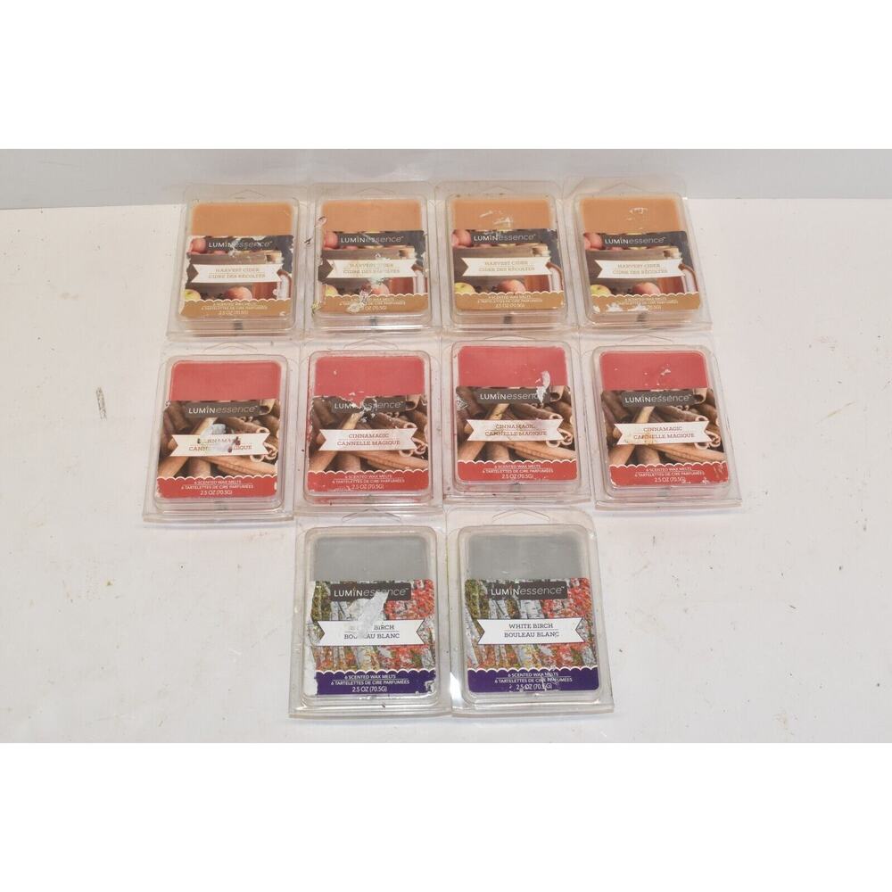 Luminessence Fall Scented Candle Wax Lot- White Birch, Cinnamagic, Harvest Cider